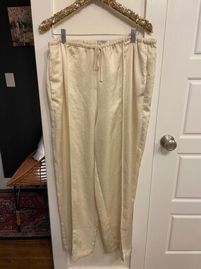 Satin butter yellow Drawstring Pants Maxwell xl